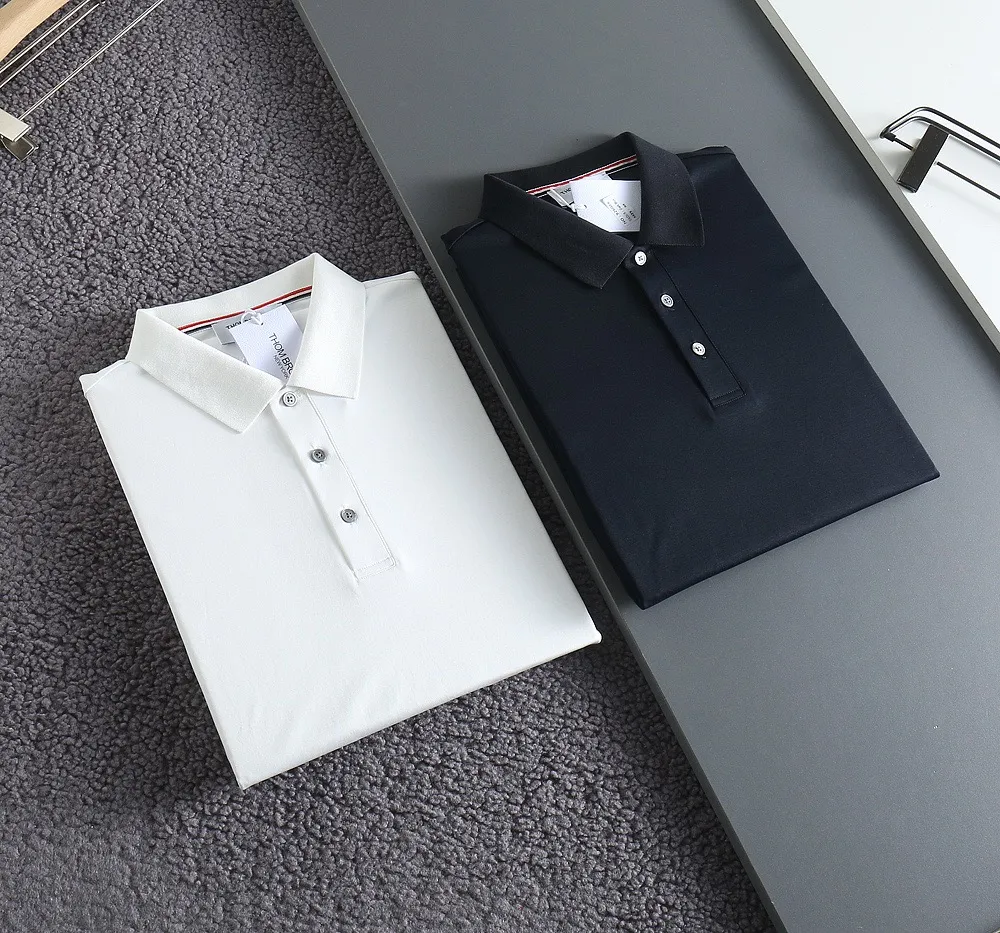 Thom Browne # New Arrival POLO ！ Quality # Breathable Versatile ！ ：Dark Blue White Size：M-XXXL